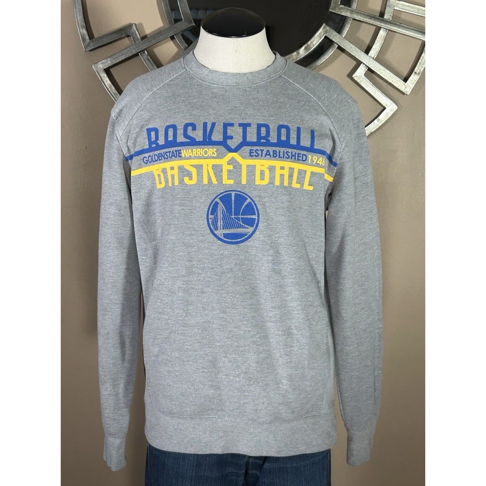 UNK Golden State Warriors NBA  Crew Neck GRAY Sweater Men's Small With Pockets‎